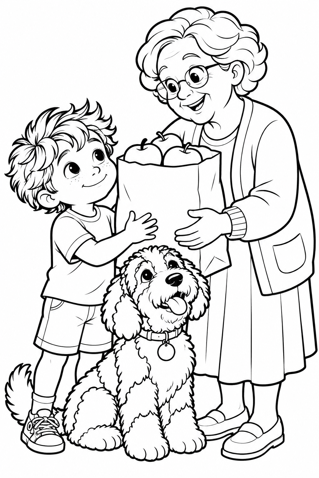 Simple coloring illustration: I can be a kind neighbor