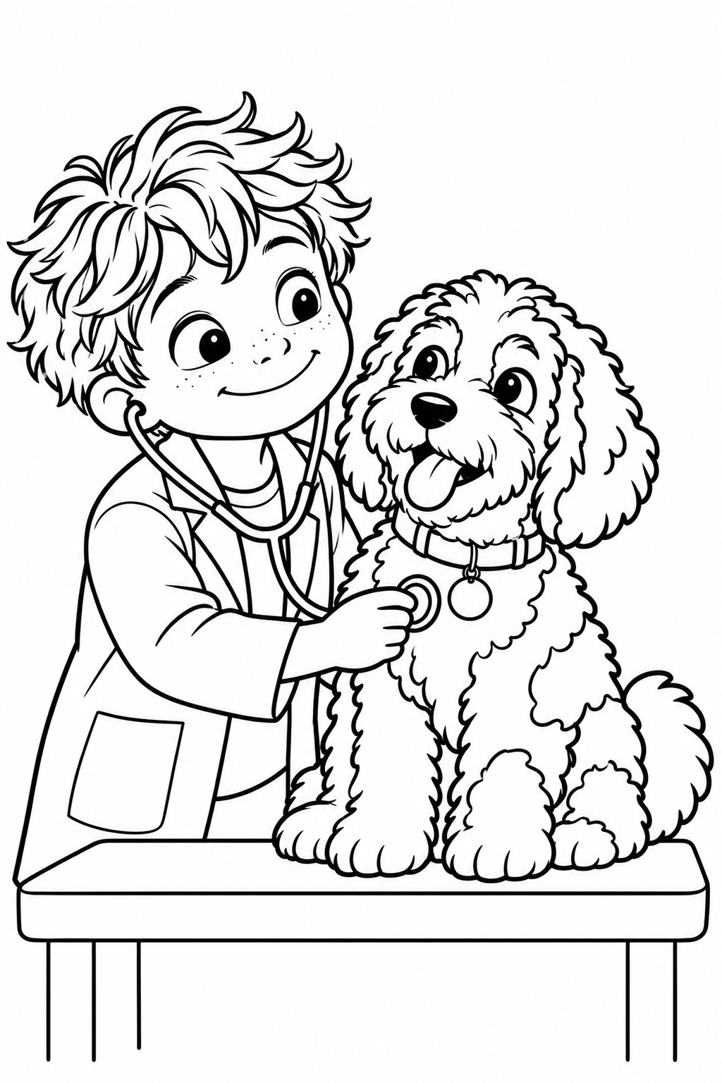 Simple coloring illustration: I could help animals